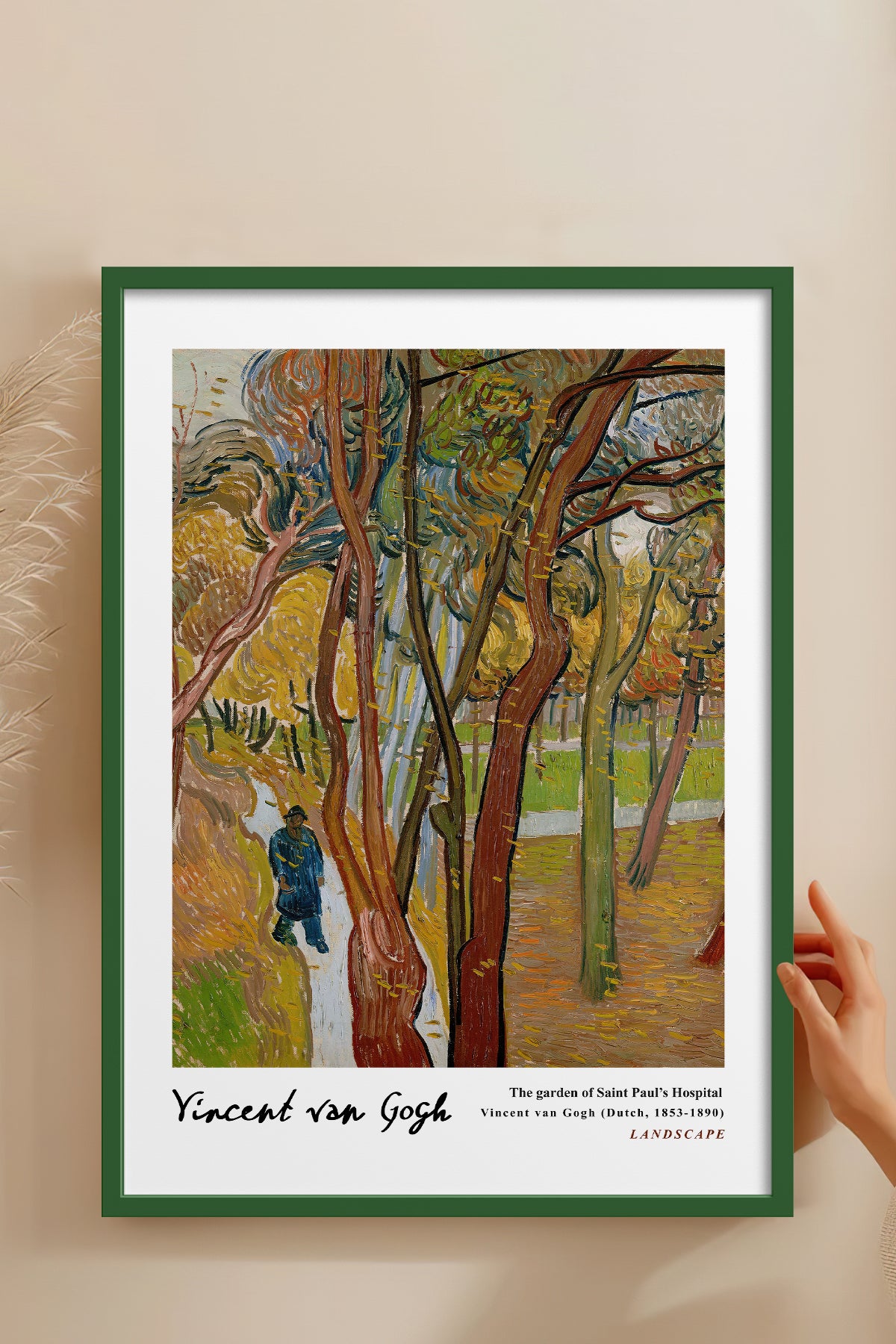 HOMEPACK Ahşap Çerçeveli Tablo Çerçeveli Poster Sanatsal Modern Duvar Dekoru VAN GOGH-07