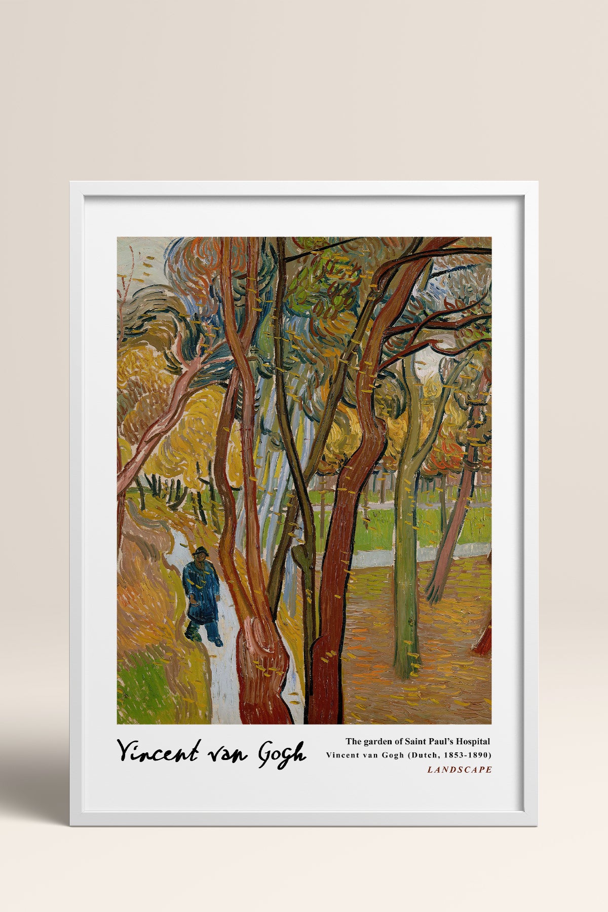 HOMEPACK Ahşap Çerçeveli Tablo Çerçeveli Poster Sanatsal Modern Duvar Dekoru VAN GOGH-07