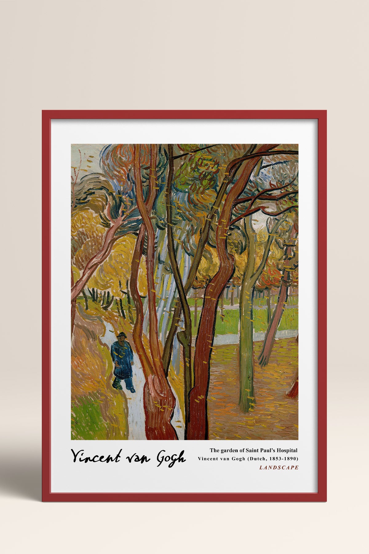 HOMEPACK Ahşap Çerçeveli Tablo Çerçeveli Poster Sanatsal Modern Duvar Dekoru VAN GOGH-07