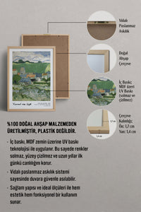 HOMEPACK Ahşap Çerçeveli Tablo Çerçeveli Poster Sanatsal Modern Duvar Dekoru VAN GOGH-09