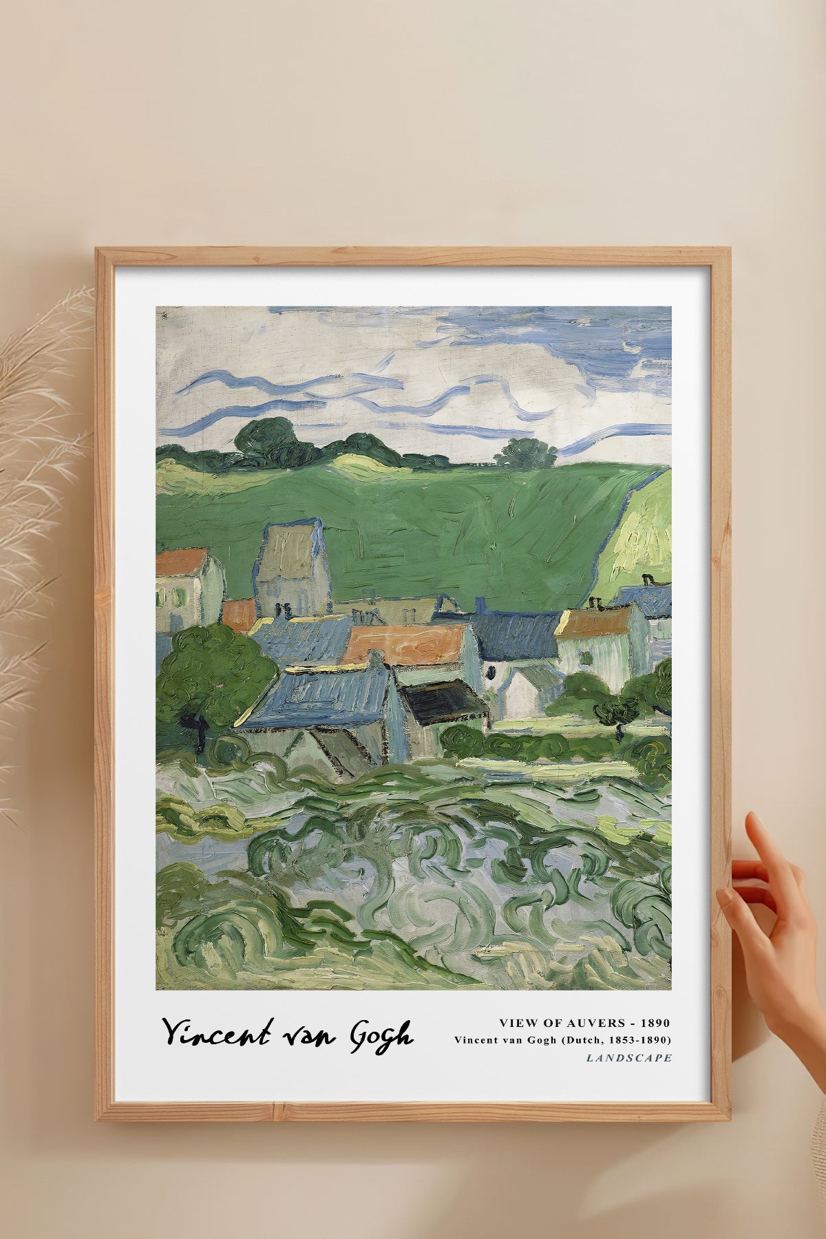 HOMEPACK Ahşap Çerçeveli Tablo Çerçeveli Poster Sanatsal Modern Duvar Dekoru VAN GOGH-09