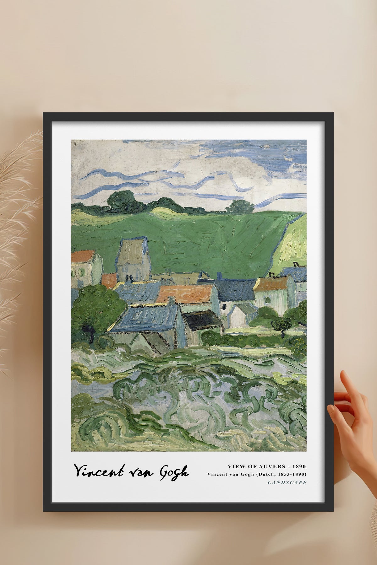 HOMEPACK Ahşap Çerçeveli Tablo Çerçeveli Poster Sanatsal Modern Duvar Dekoru VAN GOGH-09