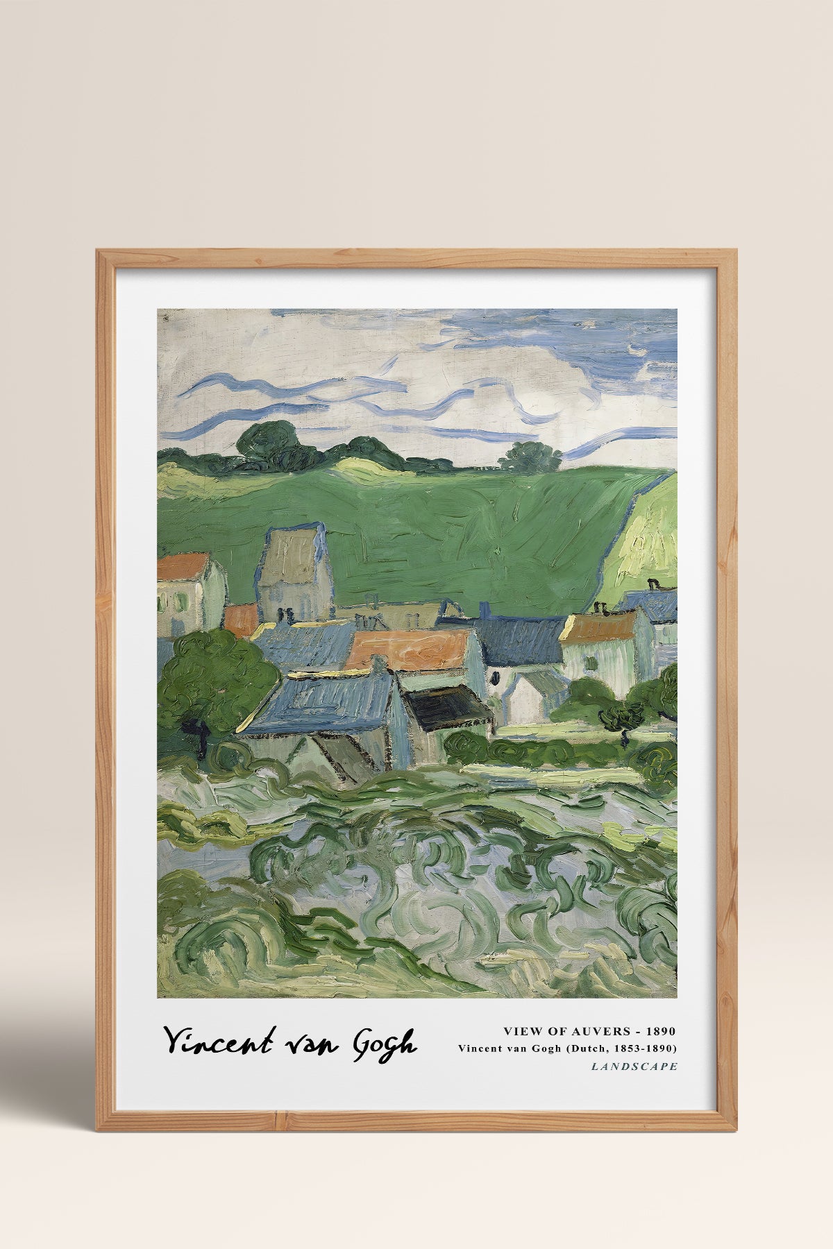 HOMEPACK Ahşap Çerçeveli Tablo Çerçeveli Poster Sanatsal Modern Duvar Dekoru VAN GOGH-09