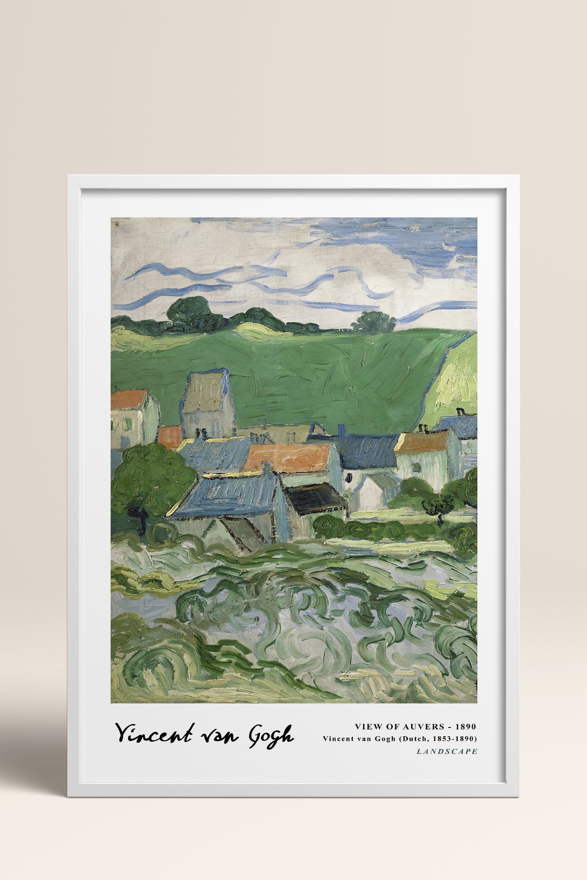 HOMEPACK Ahşap Çerçeveli Tablo Çerçeveli Poster Sanatsal Modern Duvar Dekoru VAN GOGH-09