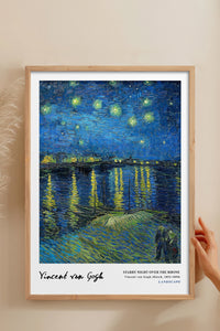 HOMEPACK Ahşap Çerçeveli Tablo Çerçeveli Poster Sanatsal Modern Duvar Dekoru VAN GOGH-10