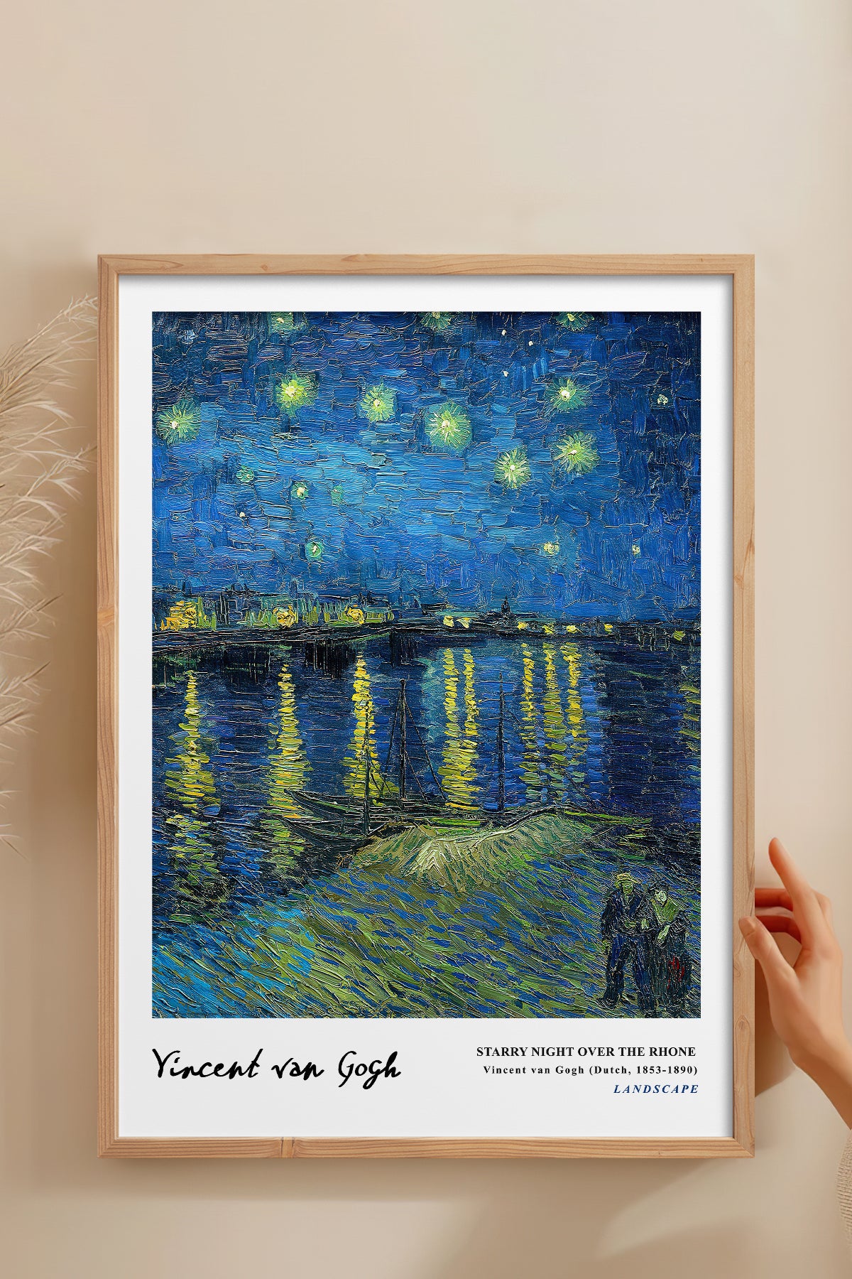 HOMEPACK Ahşap Çerçeveli Tablo Çerçeveli Poster Sanatsal Modern Duvar Dekoru VAN GOGH-10