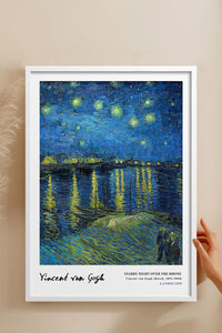 HOMEPACK Ahşap Çerçeveli Tablo Çerçeveli Poster Sanatsal Modern Duvar Dekoru VAN GOGH-10