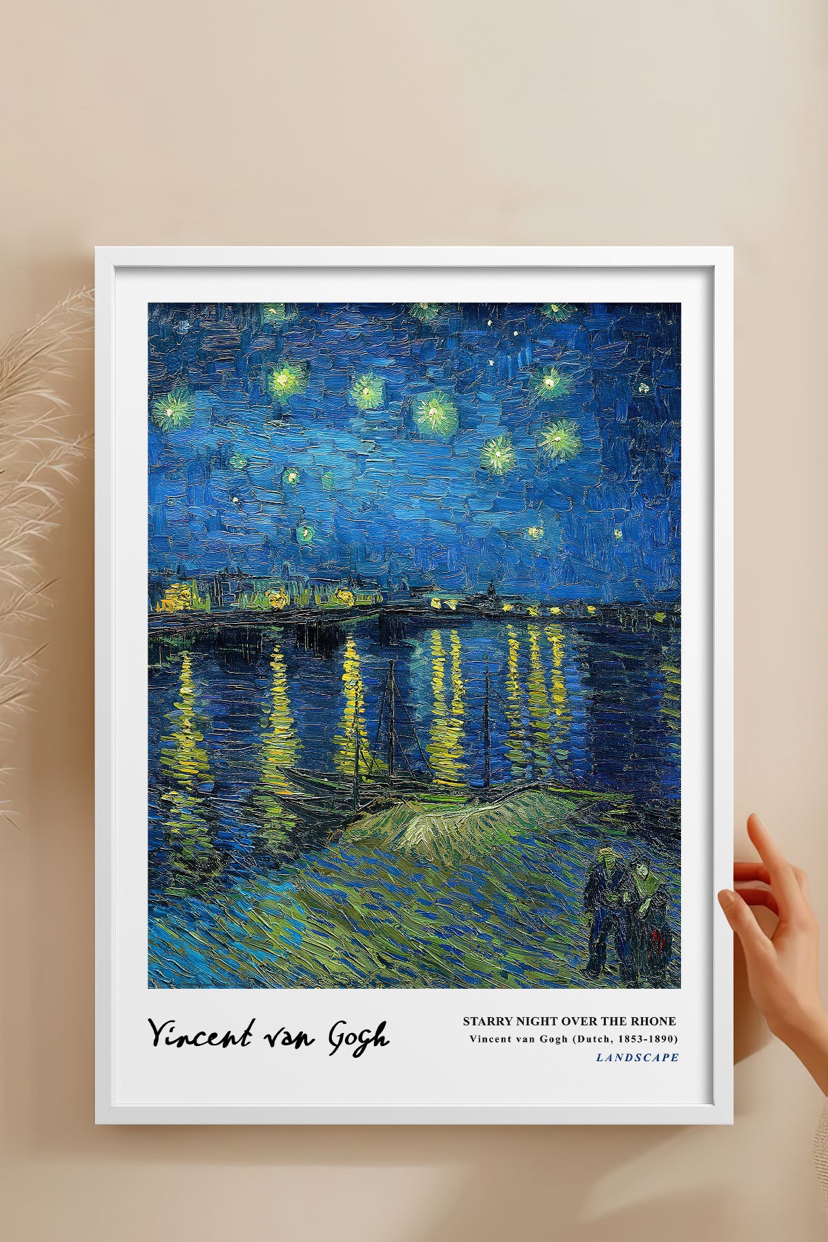HOMEPACK Ahşap Çerçeveli Tablo Çerçeveli Poster Sanatsal Modern Duvar Dekoru VAN GOGH-10