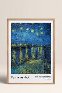HOMEPACK Ahşap Çerçeveli Tablo Çerçeveli Poster Sanatsal Modern Duvar Dekoru VAN GOGH-10