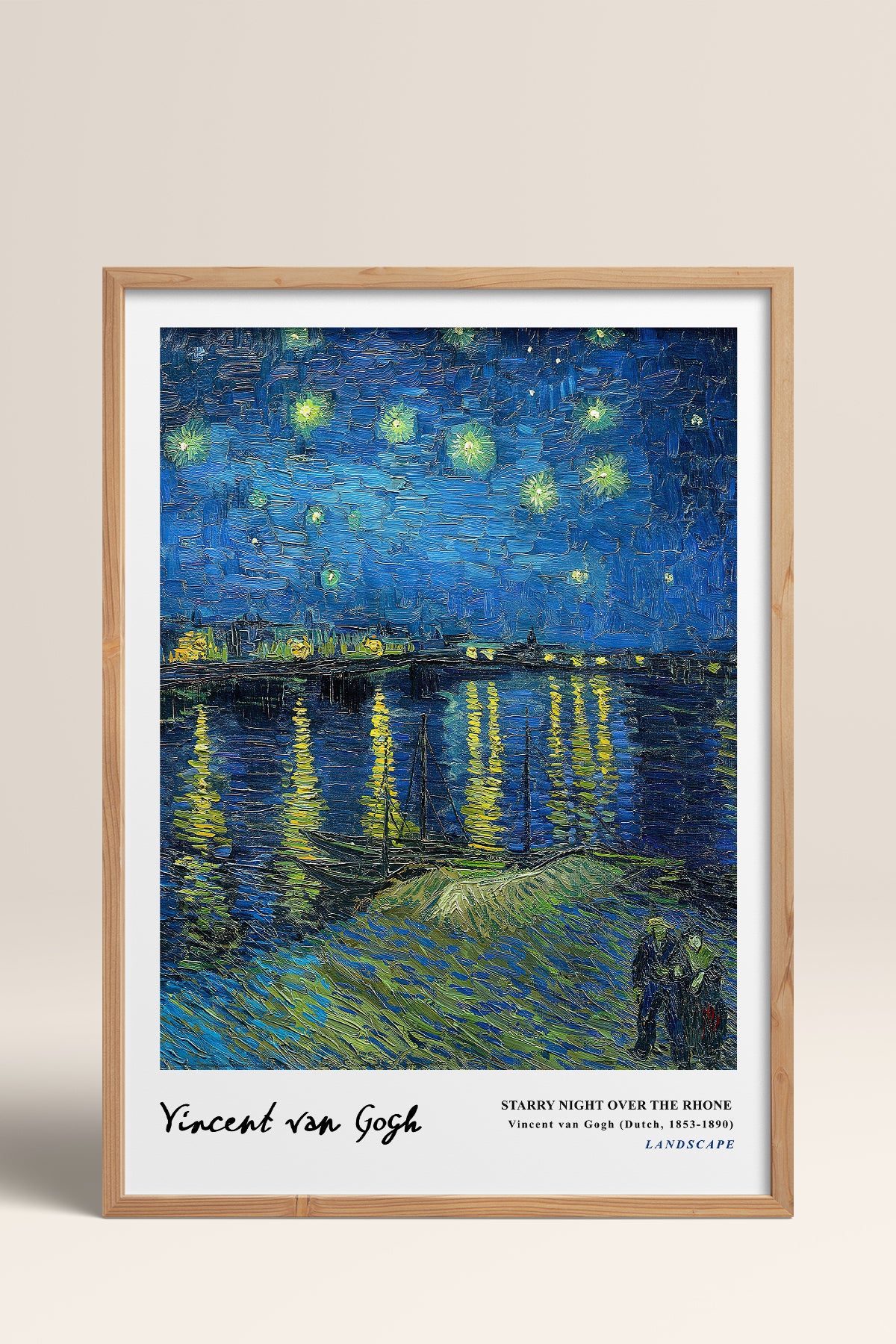 HOMEPACK Ahşap Çerçeveli Tablo Çerçeveli Poster Sanatsal Modern Duvar Dekoru VAN GOGH-10