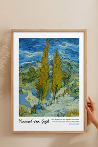 HOMEPACK Ahşap Çerçeveli Tablo Çerçeveli Poster Sanatsal Modern Duvar Dekoru VAN GOGH-11