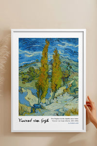HOMEPACK Ahşap Çerçeveli Tablo Çerçeveli Poster Sanatsal Modern Duvar Dekoru VAN GOGH-11