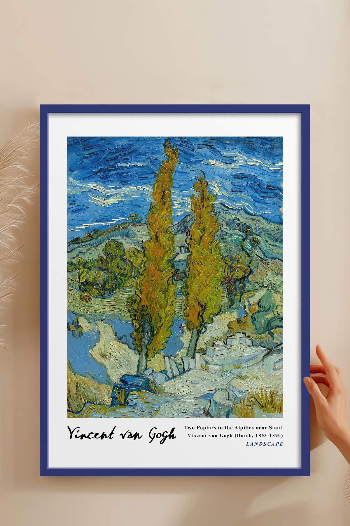 HOMEPACK Ahşap Çerçeveli Tablo Çerçeveli Poster Sanatsal Modern Duvar Dekoru VAN GOGH-11
