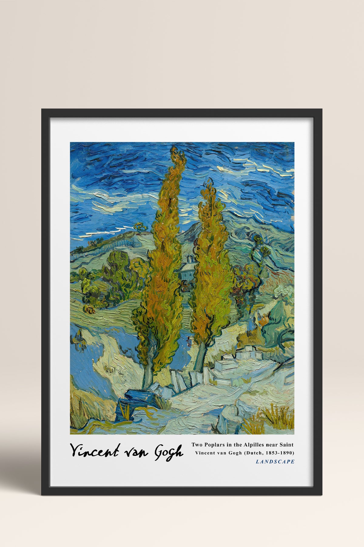 HOMEPACK Ahşap Çerçeveli Tablo Çerçeveli Poster Sanatsal Modern Duvar Dekoru VAN GOGH-11