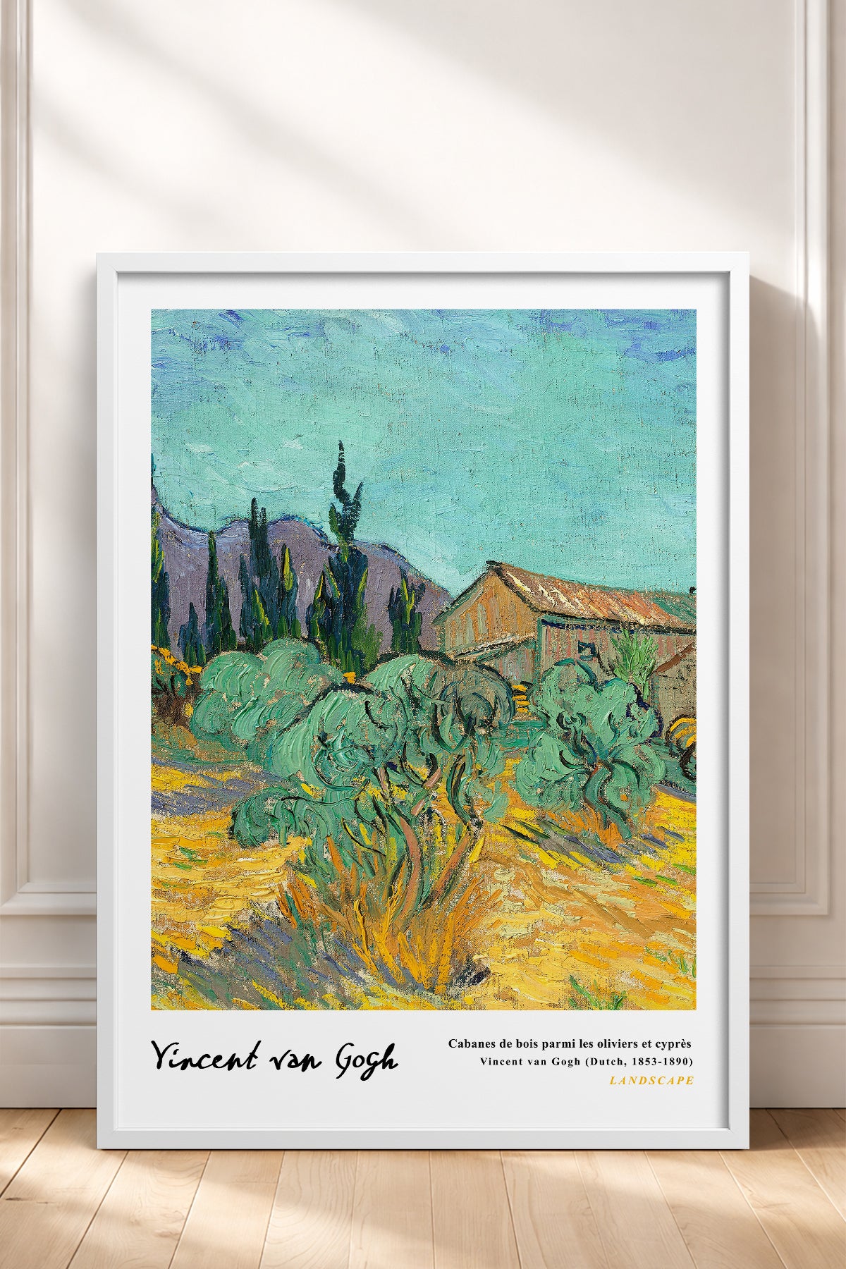 HOMEPACK Ahşap Çerçeveli Tablo Çerçeveli Poster Sanatsal Modern Duvar Dekoru VAN GOGH-12
