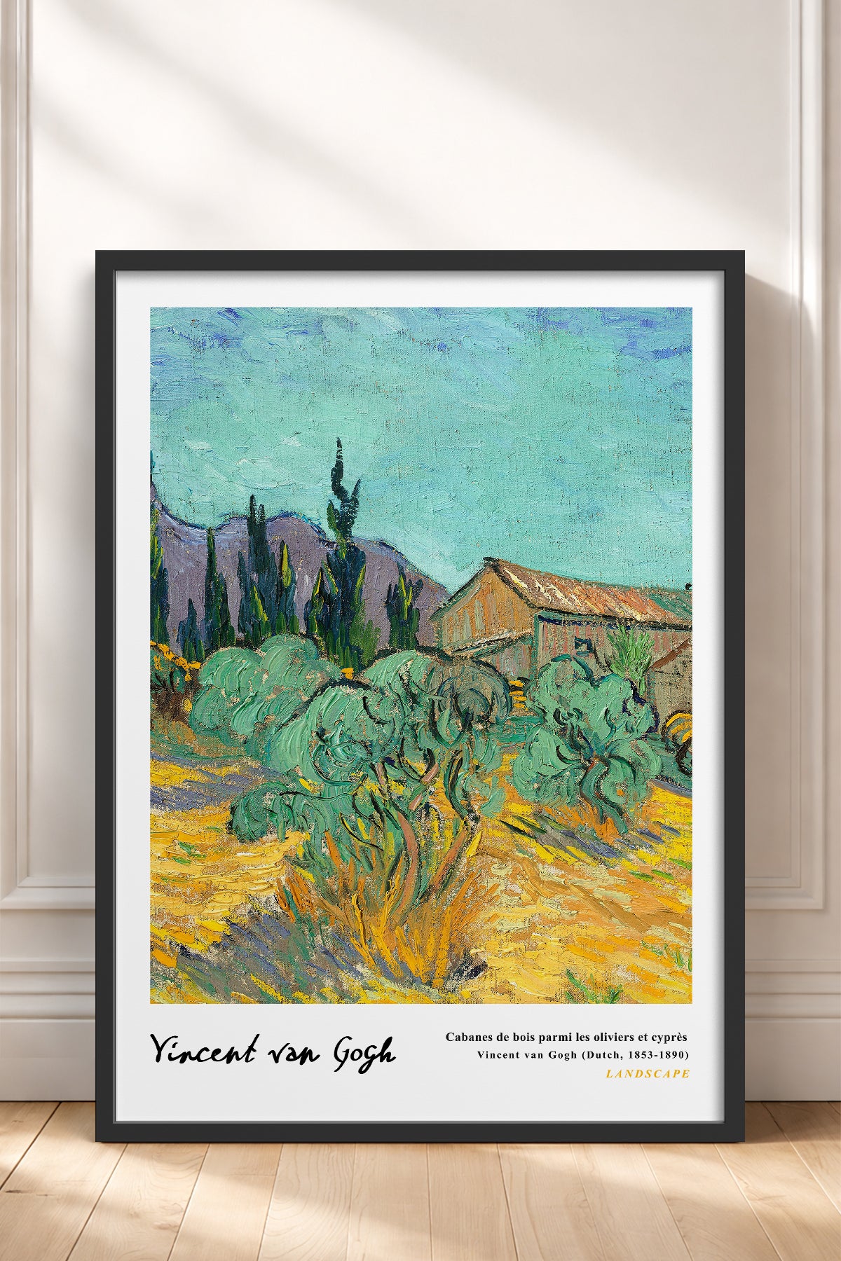 HOMEPACK Ahşap Çerçeveli Tablo Çerçeveli Poster Sanatsal Modern Duvar Dekoru VAN GOGH-12