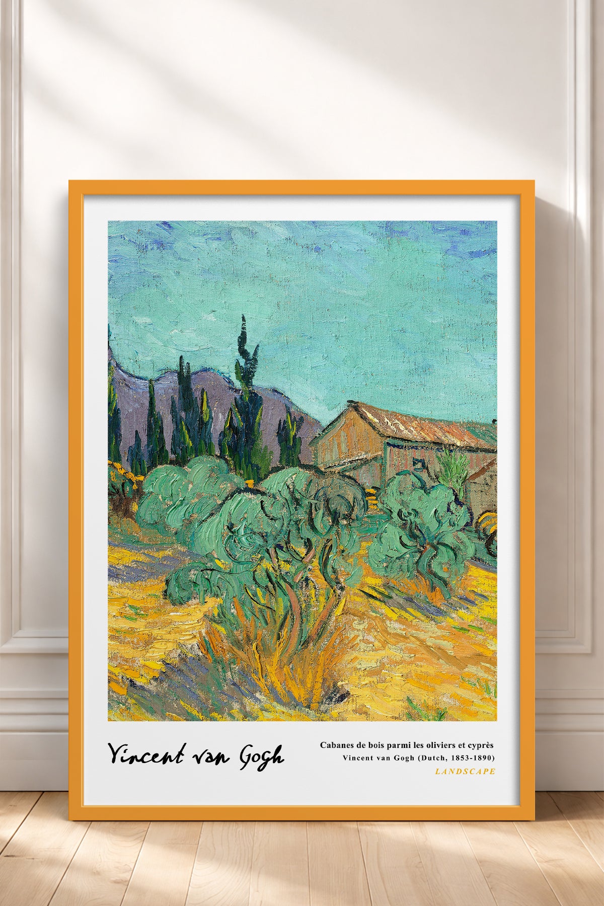 HOMEPACK Ahşap Çerçeveli Tablo Çerçeveli Poster Sanatsal Modern Duvar Dekoru VAN GOGH-12