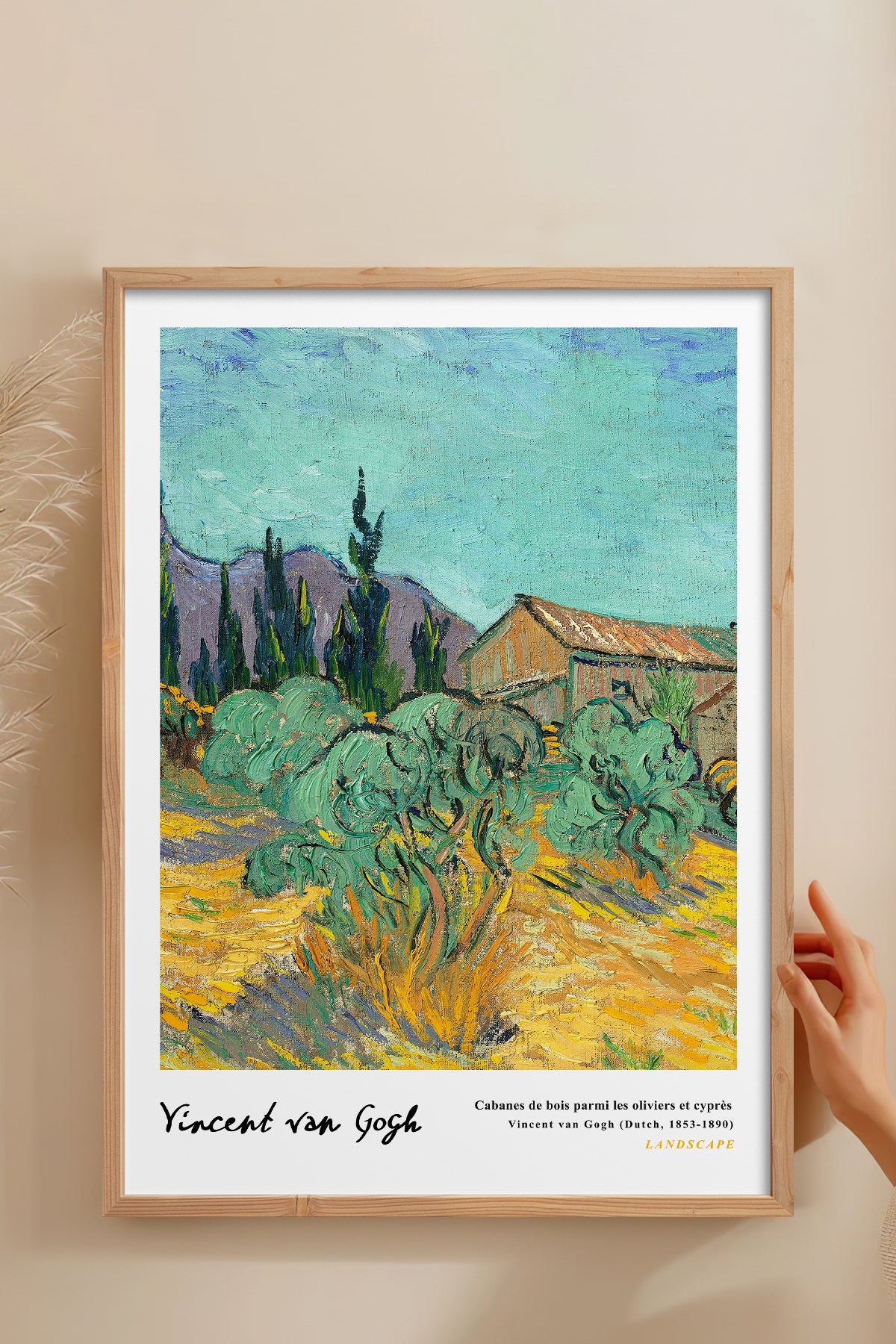 HOMEPACK Ahşap Çerçeveli Tablo Çerçeveli Poster Sanatsal Modern Duvar Dekoru VAN GOGH-12