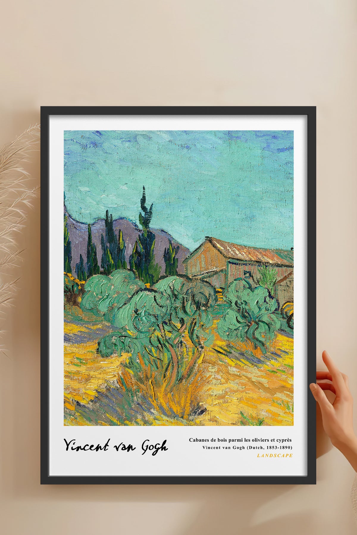 HOMEPACK Ahşap Çerçeveli Tablo Çerçeveli Poster Sanatsal Modern Duvar Dekoru VAN GOGH-12