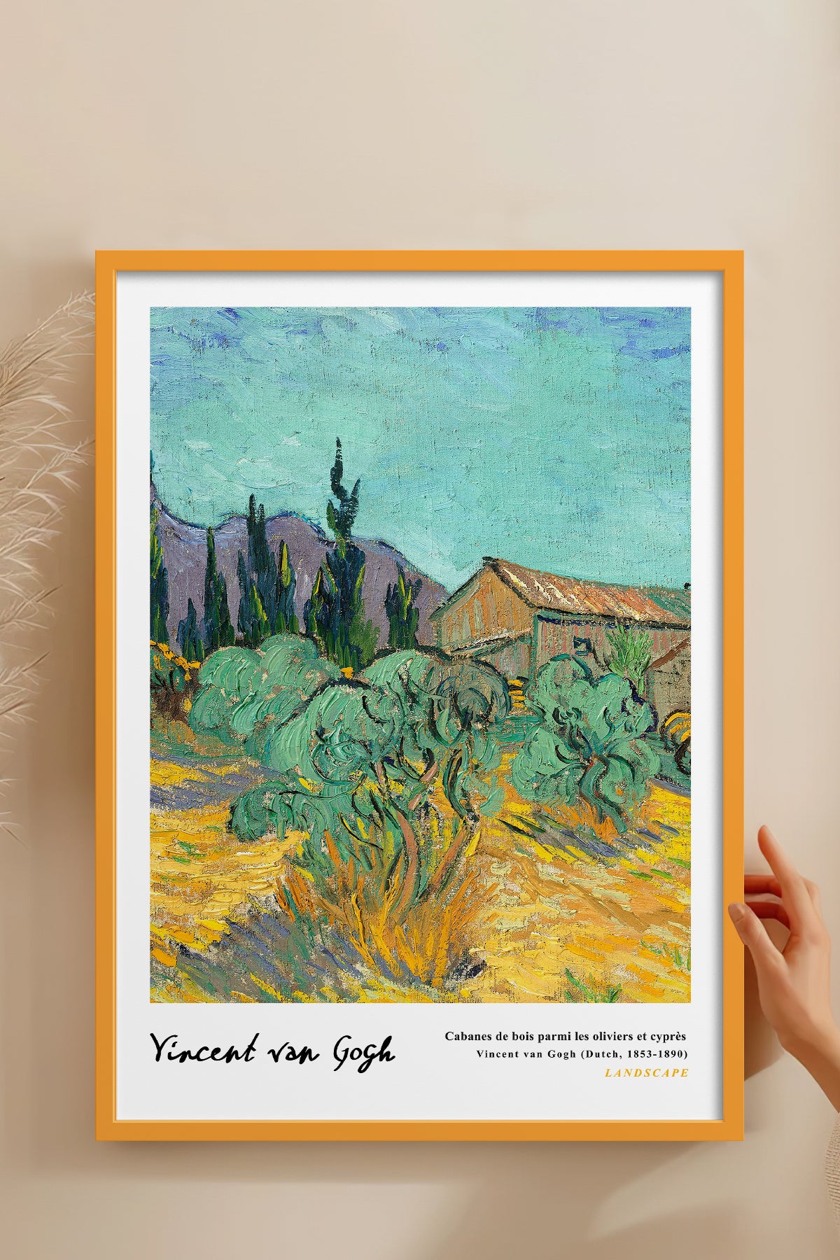 HOMEPACK Ahşap Çerçeveli Tablo Çerçeveli Poster Sanatsal Modern Duvar Dekoru VAN GOGH-12