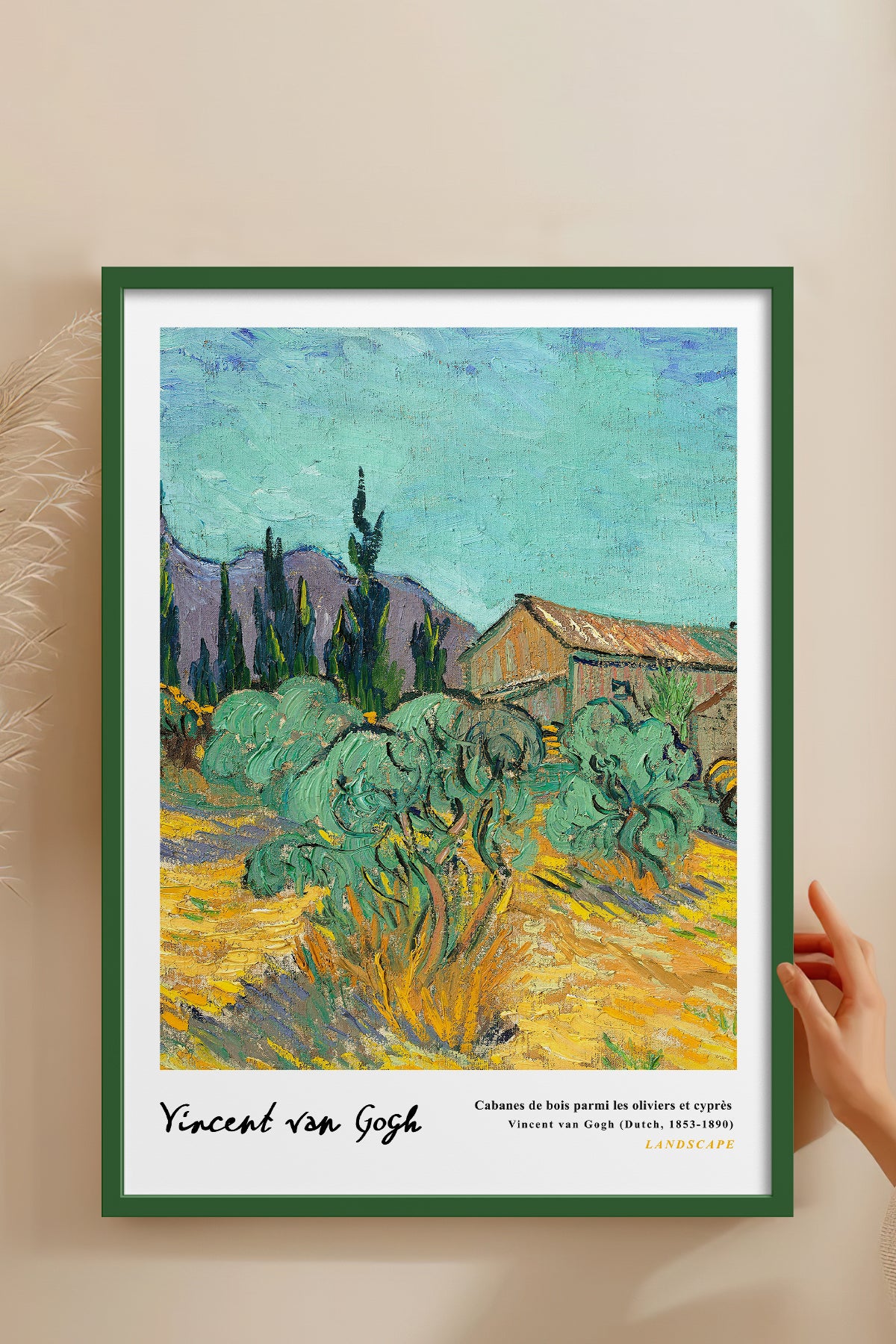 HOMEPACK Ahşap Çerçeveli Tablo Çerçeveli Poster Sanatsal Modern Duvar Dekoru VAN GOGH-12