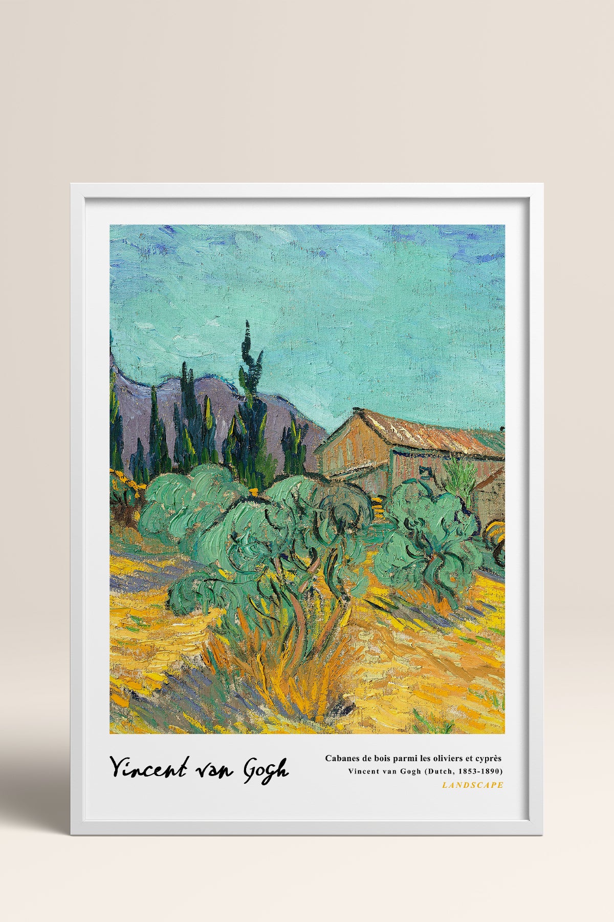 HOMEPACK Ahşap Çerçeveli Tablo Çerçeveli Poster Sanatsal Modern Duvar Dekoru VAN GOGH-12