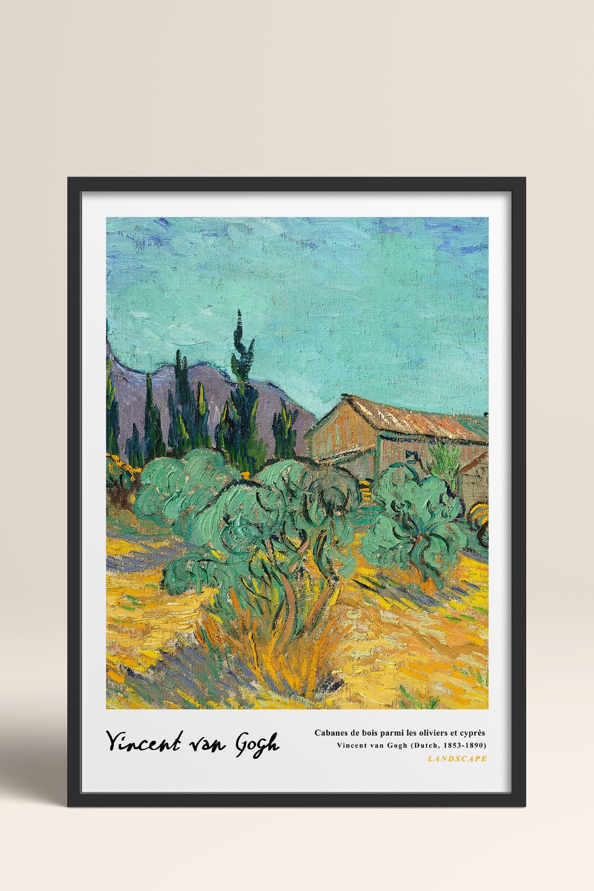 HOMEPACK Ahşap Çerçeveli Tablo Çerçeveli Poster Sanatsal Modern Duvar Dekoru VAN GOGH-12