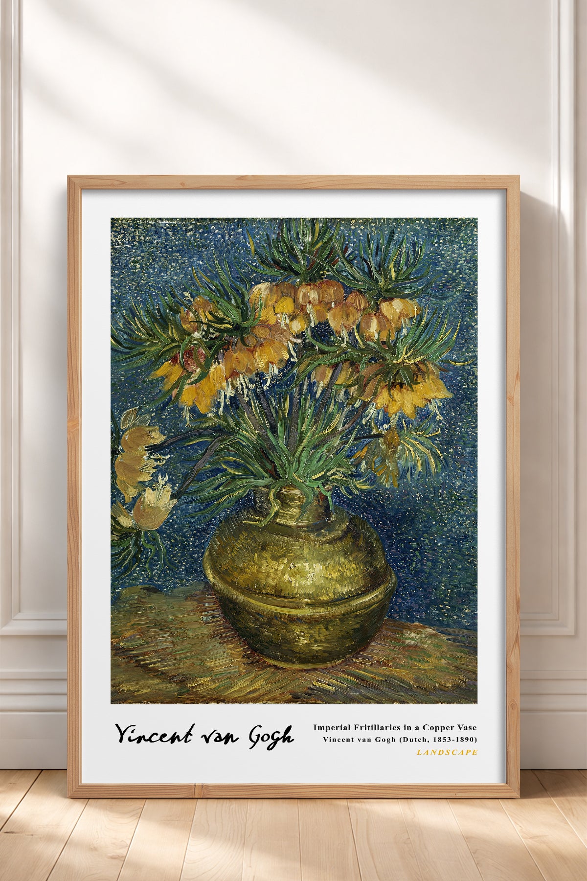 HOMEPACK Ahşap Çerçeveli Tablo Çerçeveli Poster Sanatsal Modern Duvar Dekoru VAN GOGH-13