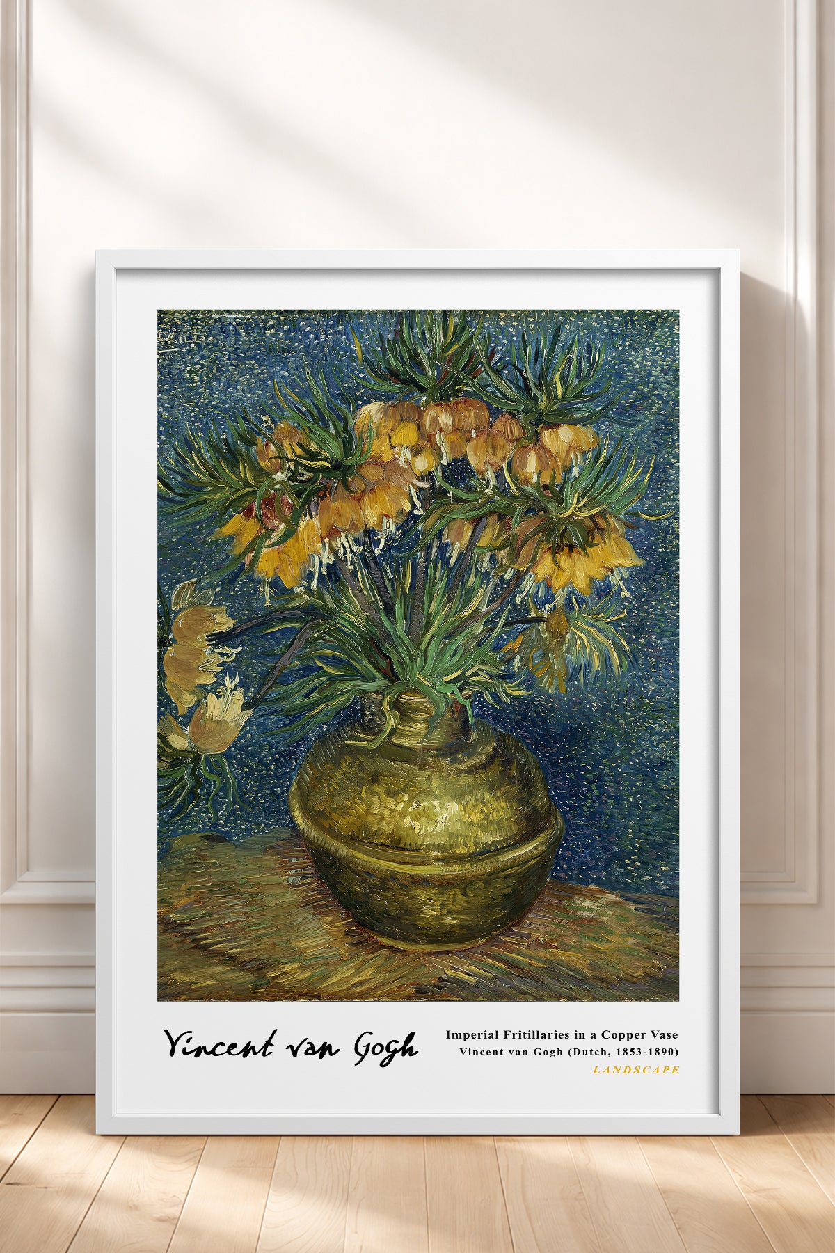 HOMEPACK Ahşap Çerçeveli Tablo Çerçeveli Poster Sanatsal Modern Duvar Dekoru VAN GOGH-13