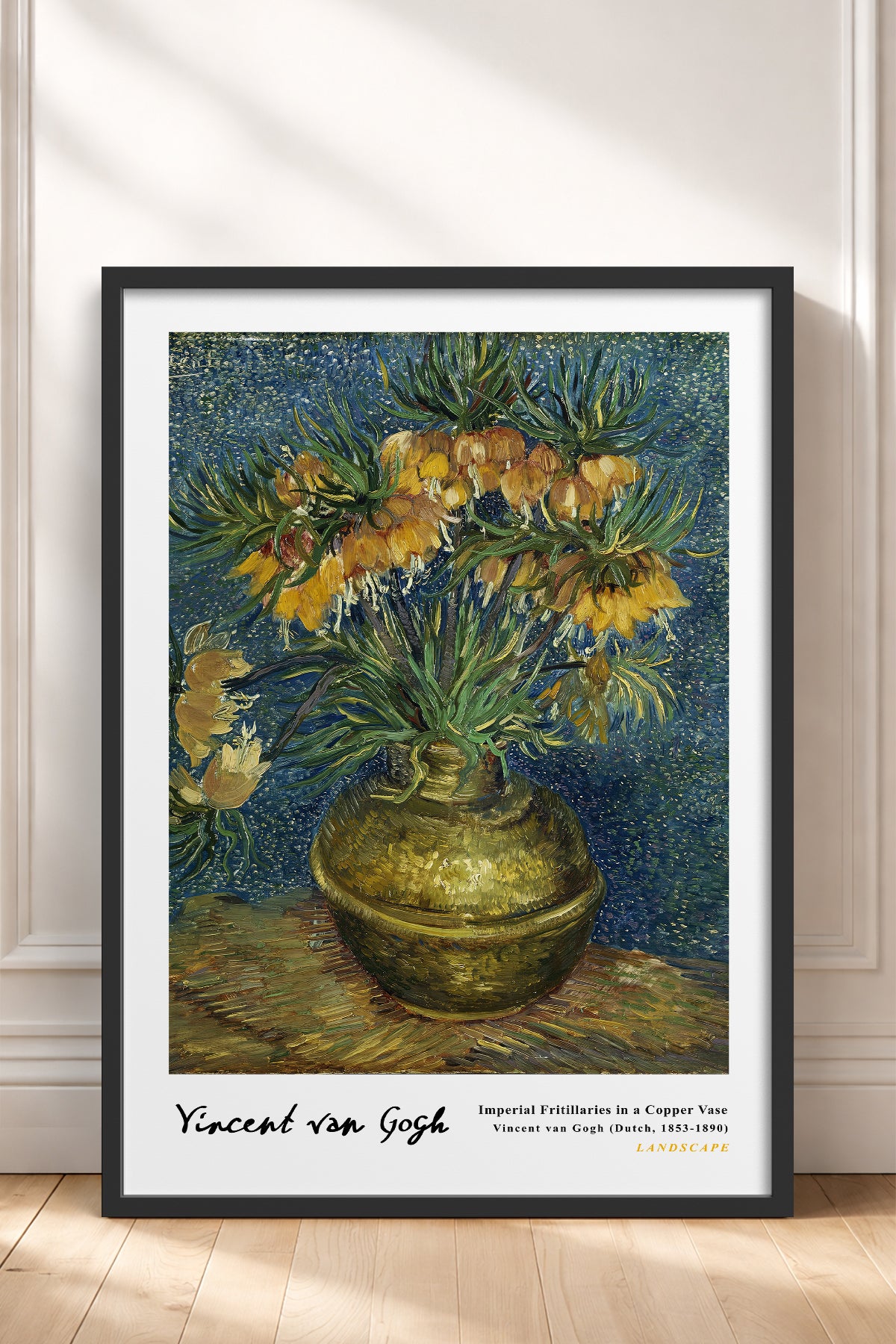 HOMEPACK Ahşap Çerçeveli Tablo Çerçeveli Poster Sanatsal Modern Duvar Dekoru VAN GOGH-13