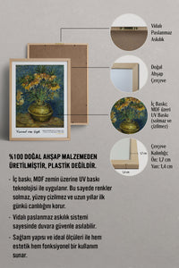 HOMEPACK Ahşap Çerçeveli Tablo Çerçeveli Poster Sanatsal Modern Duvar Dekoru VAN GOGH-13