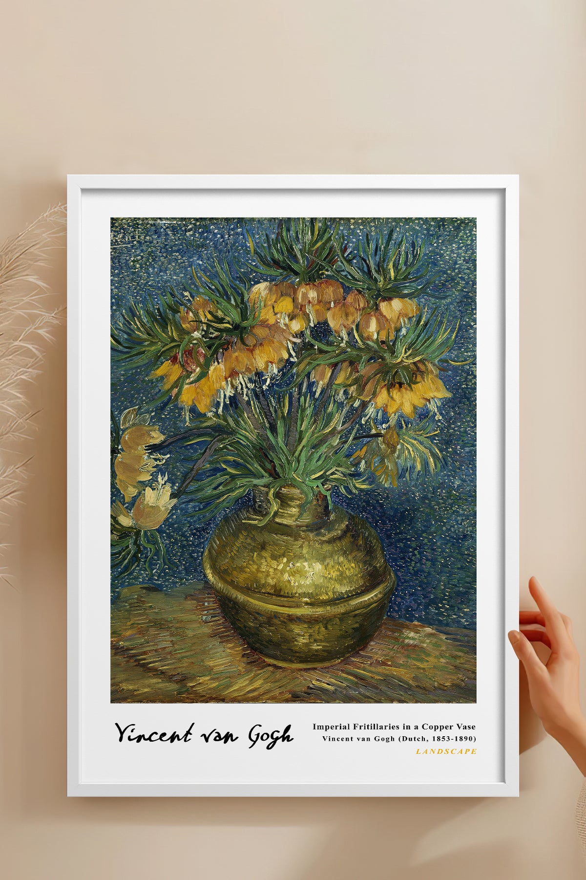 HOMEPACK Ahşap Çerçeveli Tablo Çerçeveli Poster Sanatsal Modern Duvar Dekoru VAN GOGH-13