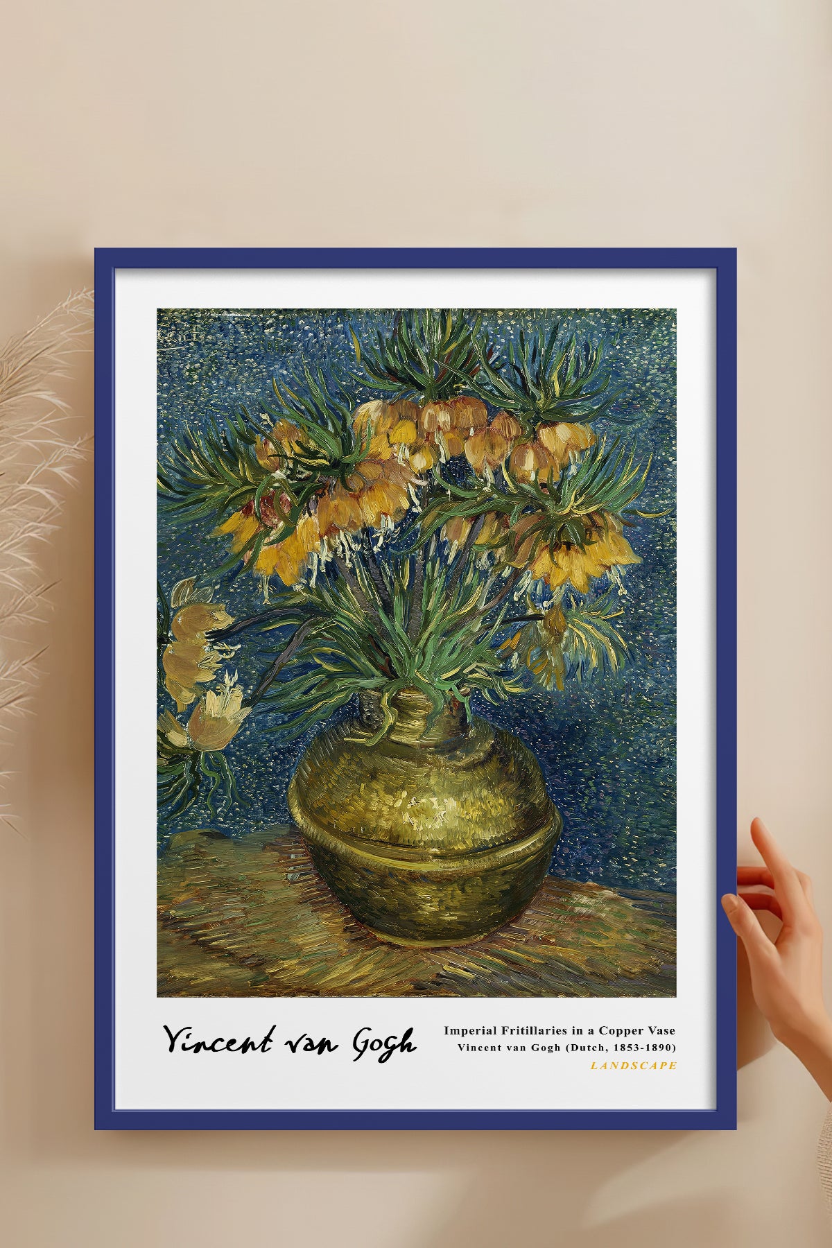 HOMEPACK Ahşap Çerçeveli Tablo Çerçeveli Poster Sanatsal Modern Duvar Dekoru VAN GOGH-13