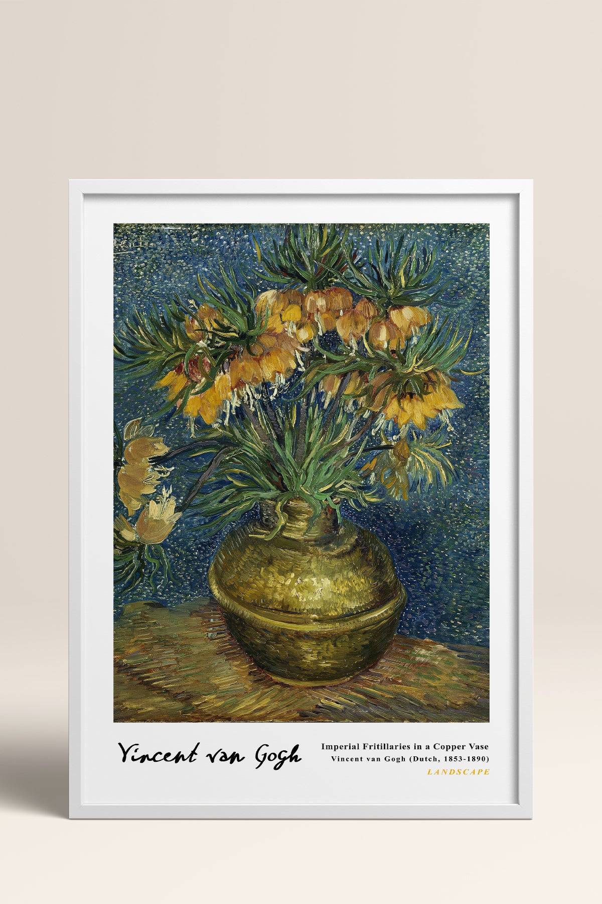HOMEPACK Ahşap Çerçeveli Tablo Çerçeveli Poster Sanatsal Modern Duvar Dekoru VAN GOGH-13