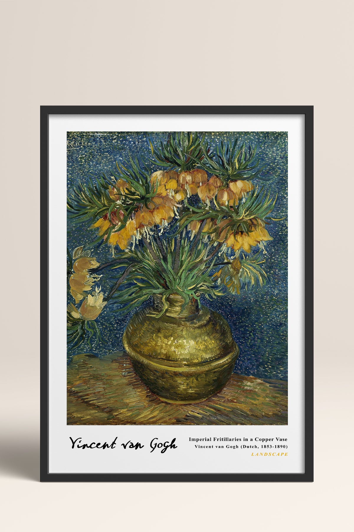 HOMEPACK Ahşap Çerçeveli Tablo Çerçeveli Poster Sanatsal Modern Duvar Dekoru VAN GOGH-13