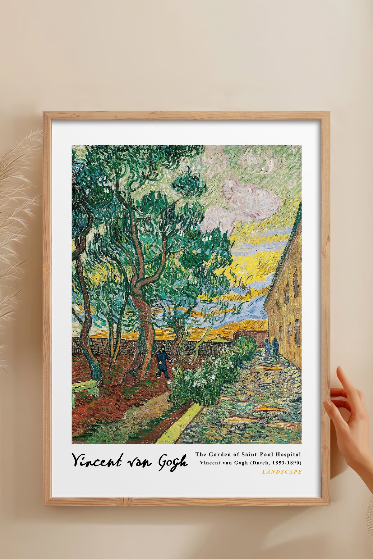 HOMEPACK Ahşap Çerçeveli Tablo Çerçeveli Poster Sanatsal Modern Duvar Dekoru VAN GOGH-14