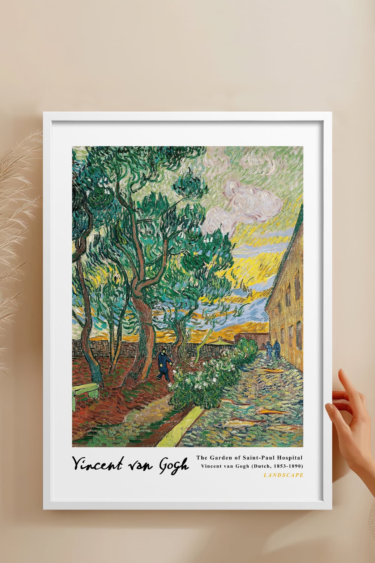 HOMEPACK Ahşap Çerçeveli Tablo Çerçeveli Poster Sanatsal Modern Duvar Dekoru VAN GOGH-14