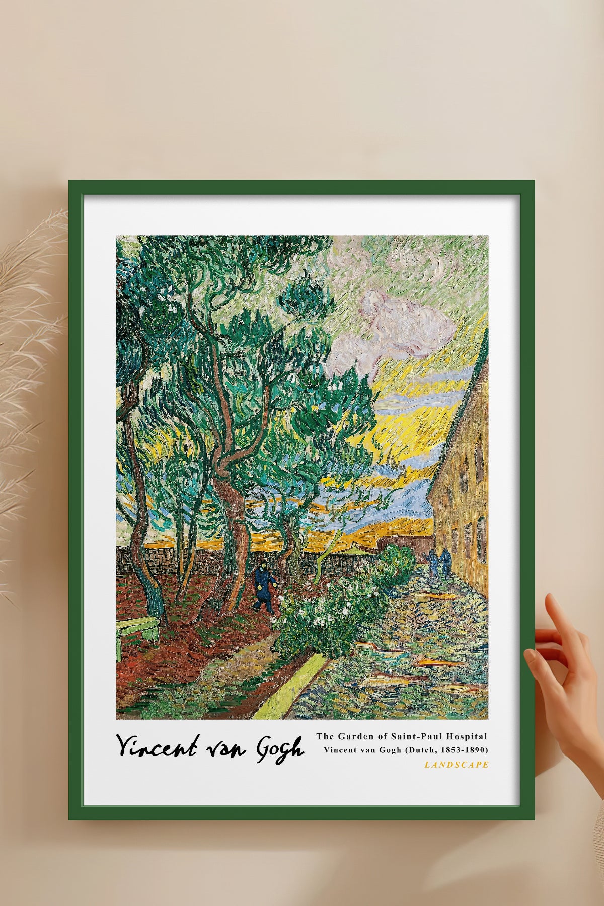 HOMEPACK Ahşap Çerçeveli Tablo Çerçeveli Poster Sanatsal Modern Duvar Dekoru VAN GOGH-14