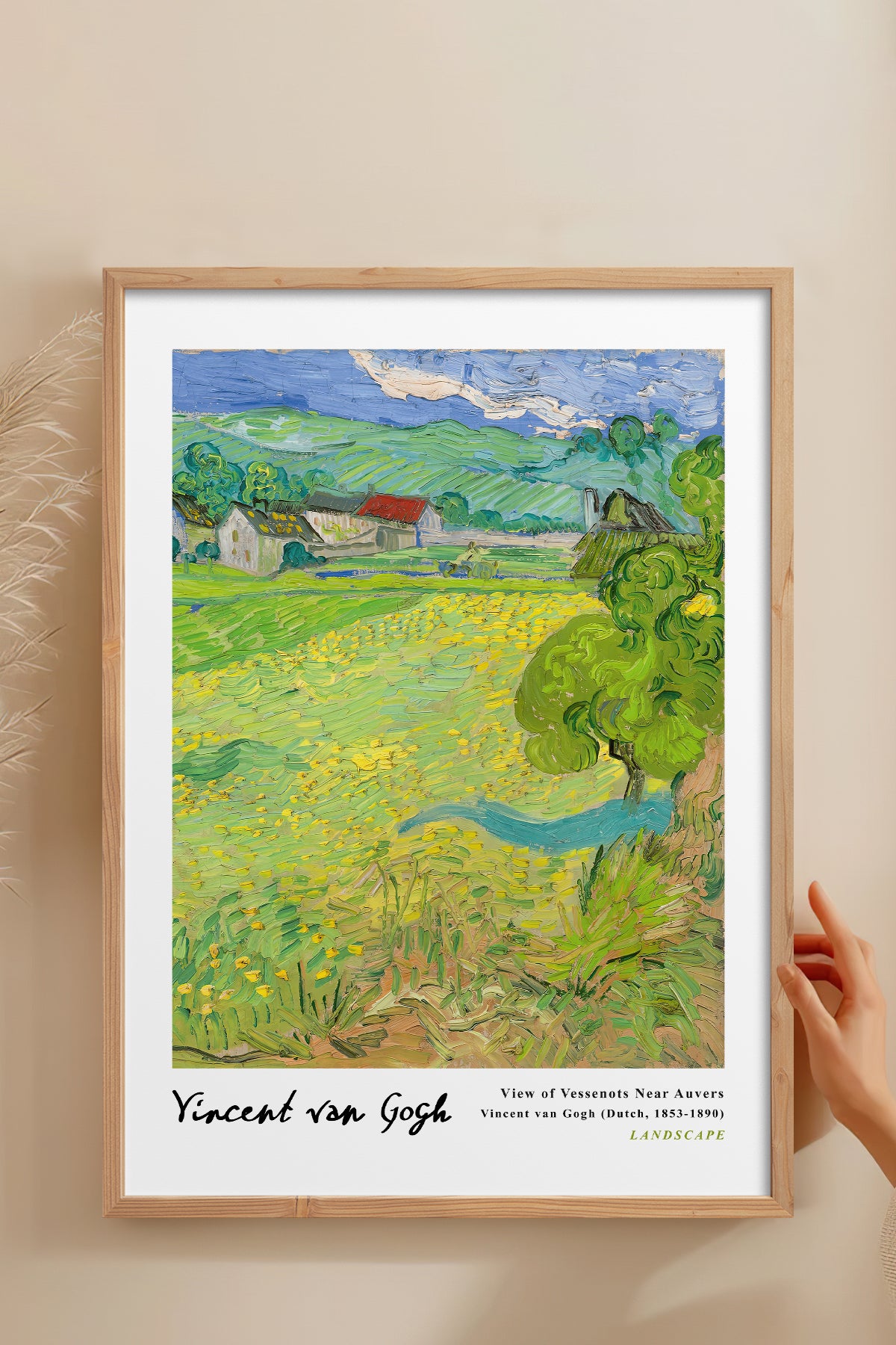 HOMEPACK Ahşap Çerçeveli Tablo Çerçeveli Poster Sanatsal Modern Duvar Dekoru VAN GOGH-16