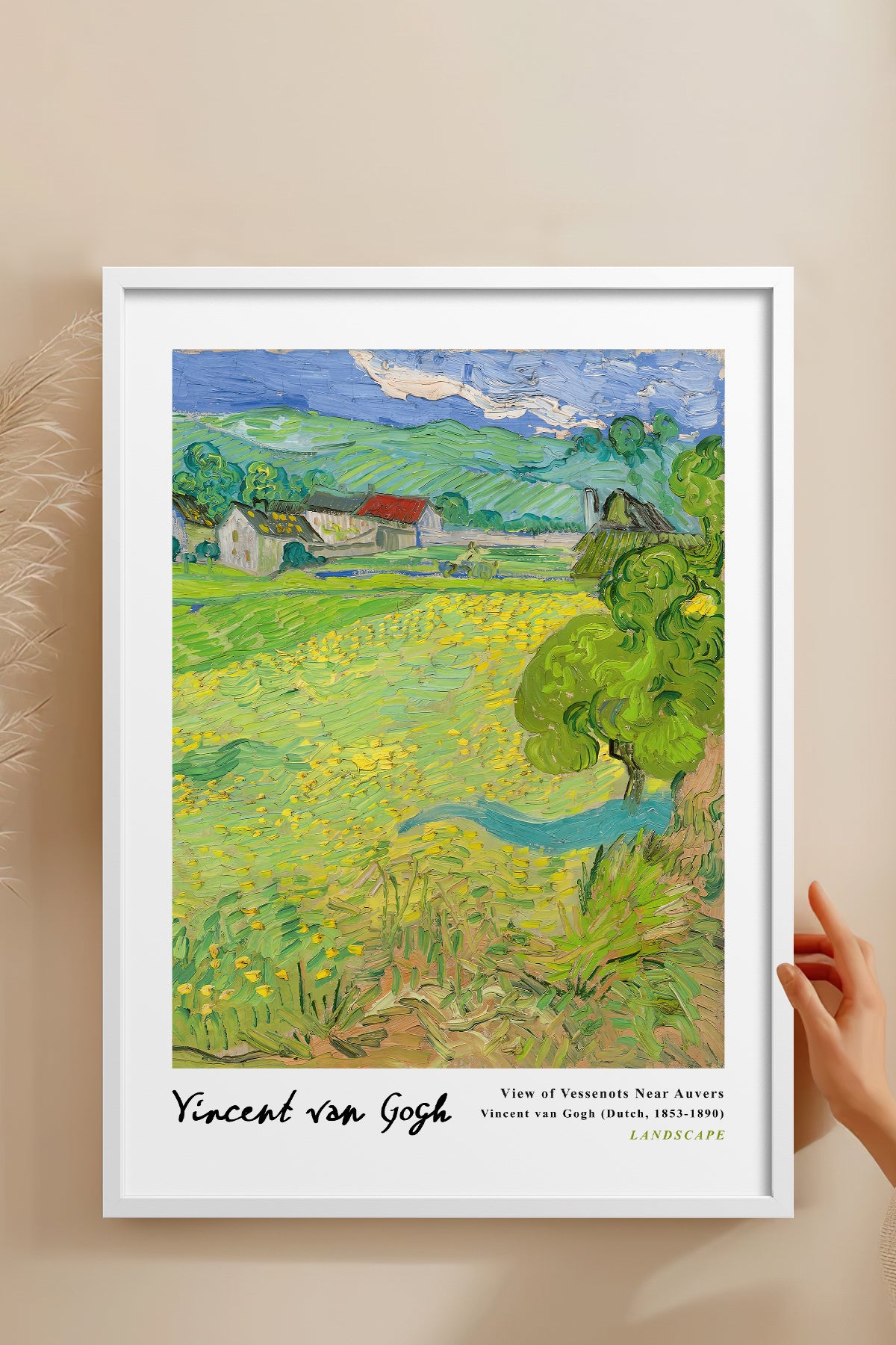 HOMEPACK Ahşap Çerçeveli Tablo Çerçeveli Poster Sanatsal Modern Duvar Dekoru VAN GOGH-16