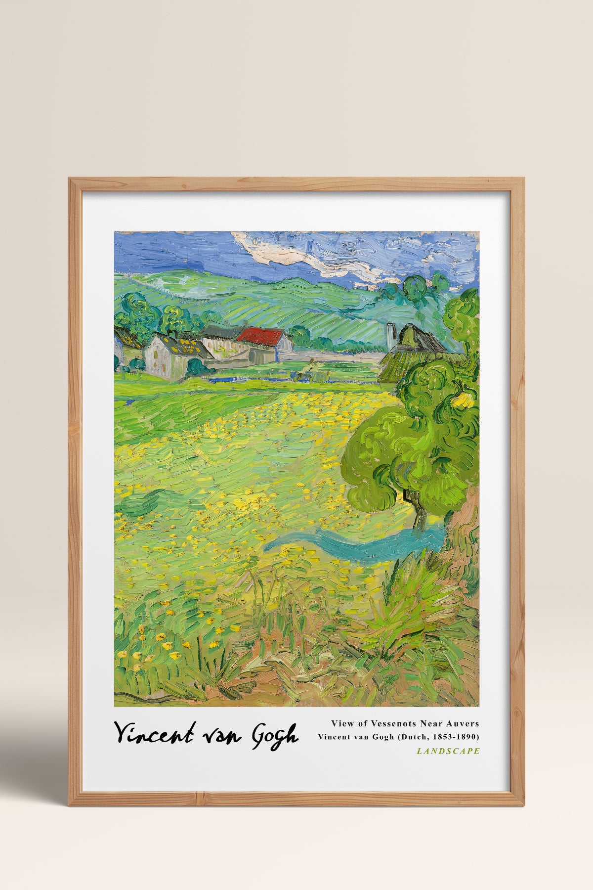 HOMEPACK Ahşap Çerçeveli Tablo Çerçeveli Poster Sanatsal Modern Duvar Dekoru VAN GOGH-16