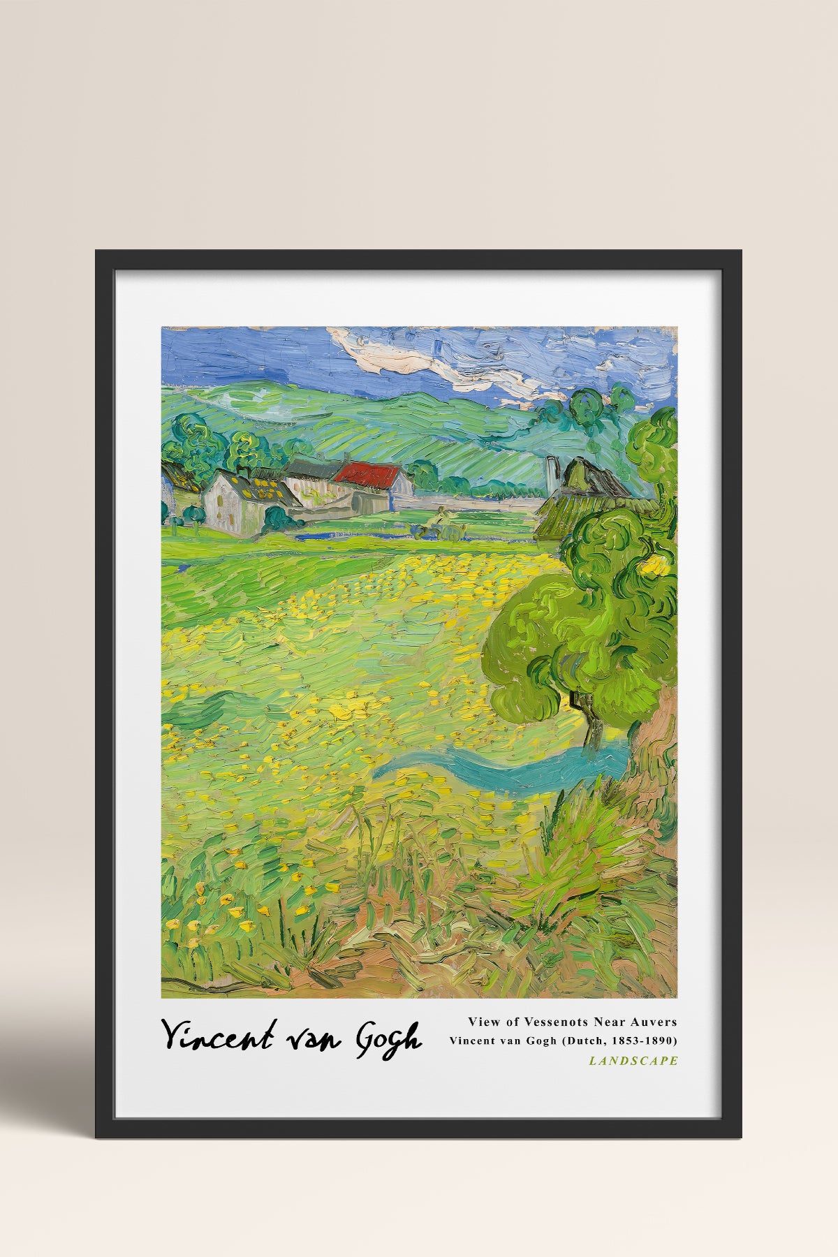 HOMEPACK Ahşap Çerçeveli Tablo Çerçeveli Poster Sanatsal Modern Duvar Dekoru VAN GOGH-16