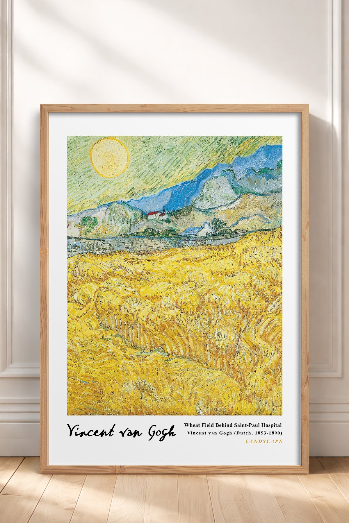 HOMEPACK Ahşap Çerçeveli Tablo Çerçeveli Poster Sanatsal Modern Duvar Dekoru VAN GOGH-17
