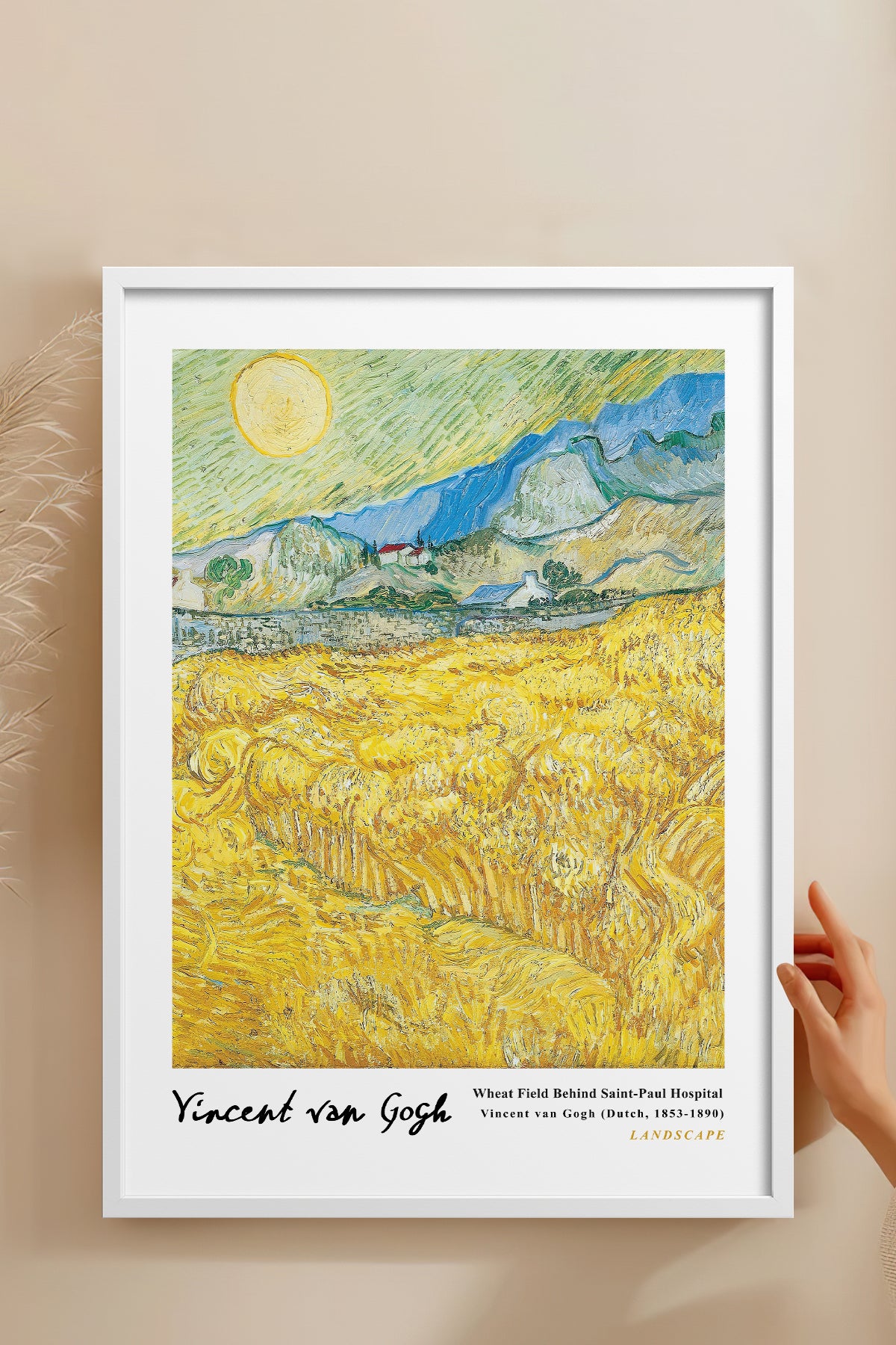 HOMEPACK Ahşap Çerçeveli Tablo Çerçeveli Poster Sanatsal Modern Duvar Dekoru VAN GOGH-17