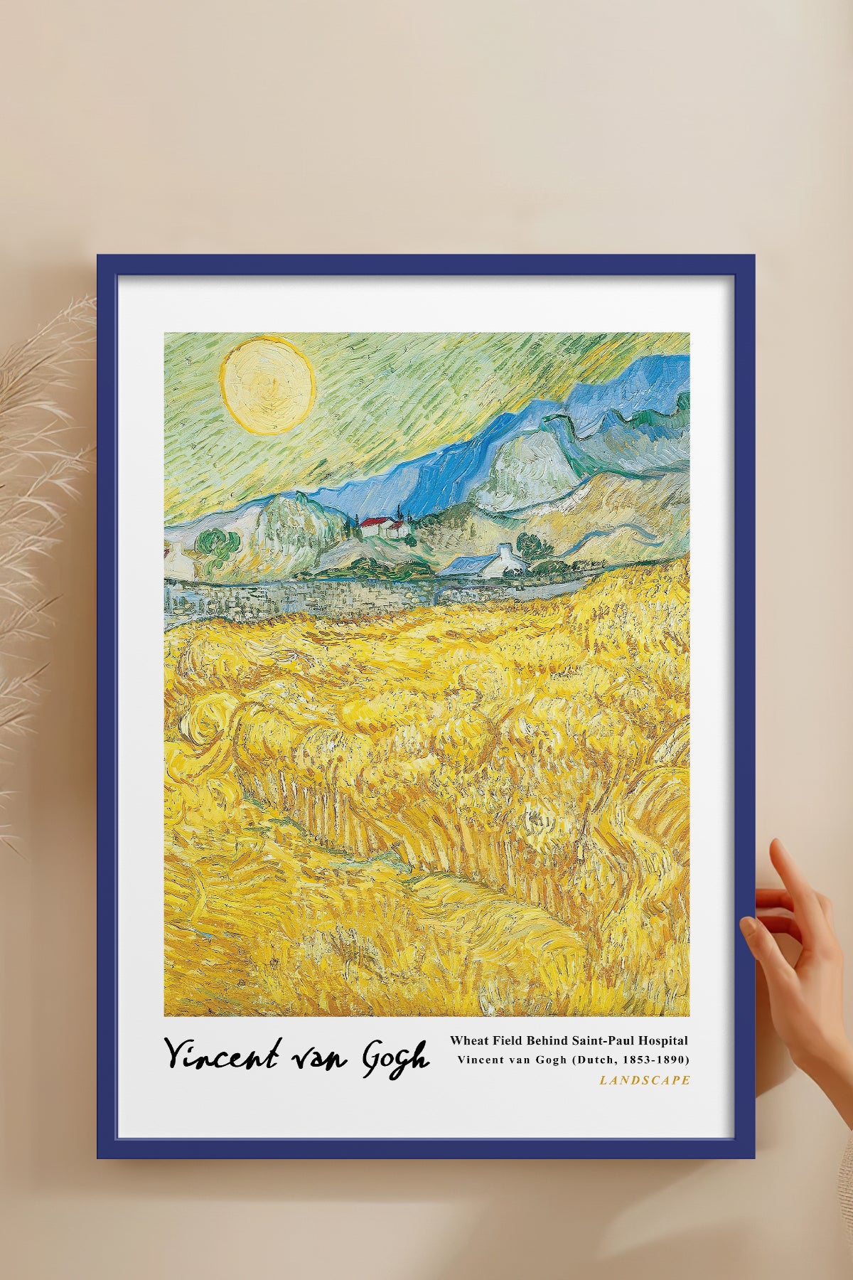 HOMEPACK Ahşap Çerçeveli Tablo Çerçeveli Poster Sanatsal Modern Duvar Dekoru VAN GOGH-17