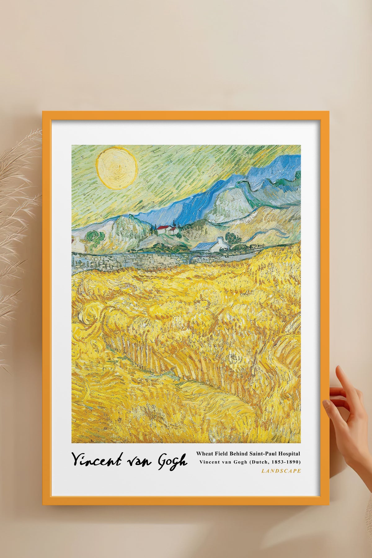 HOMEPACK Ahşap Çerçeveli Tablo Çerçeveli Poster Sanatsal Modern Duvar Dekoru VAN GOGH-17