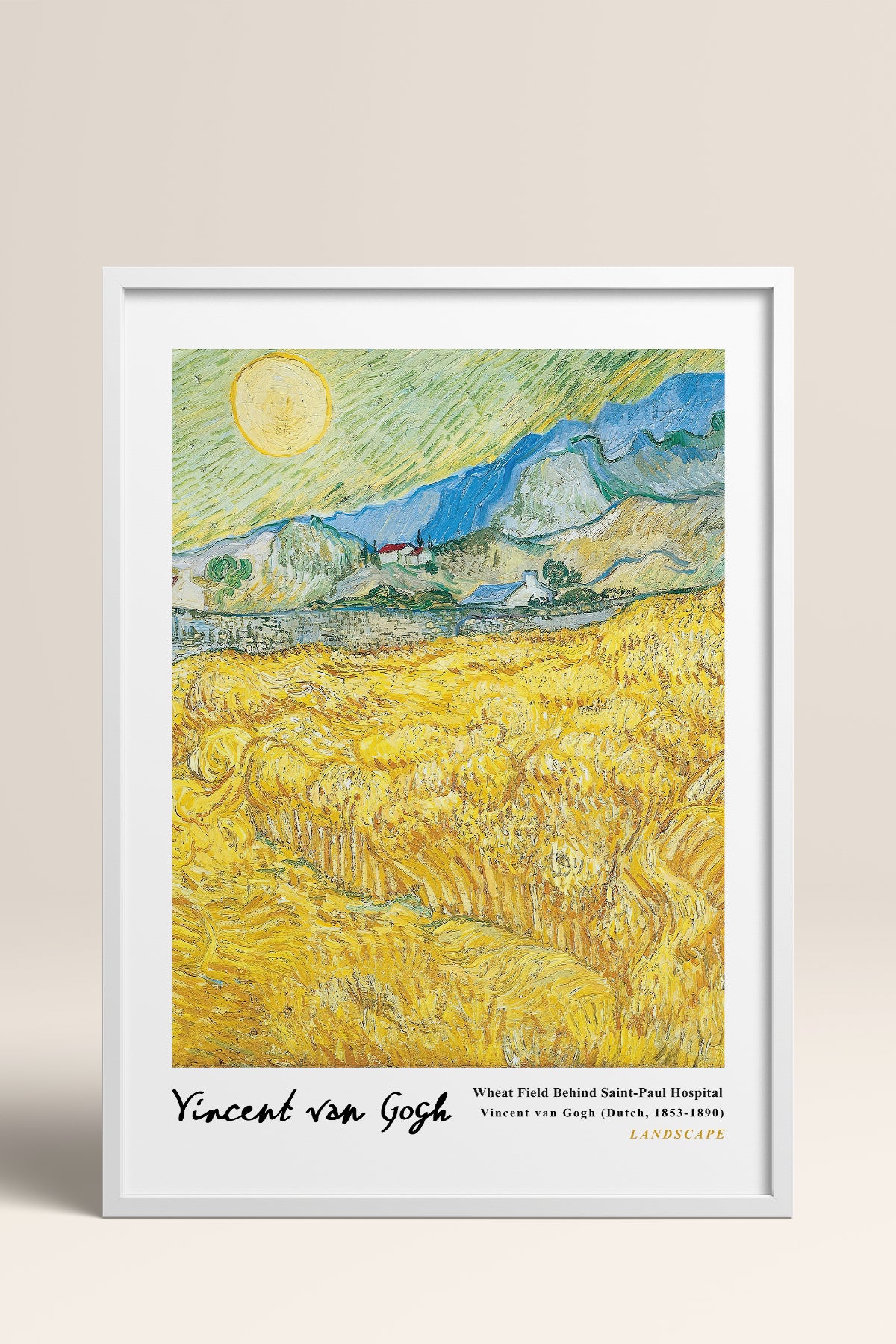 HOMEPACK Ahşap Çerçeveli Tablo Çerçeveli Poster Sanatsal Modern Duvar Dekoru VAN GOGH-17