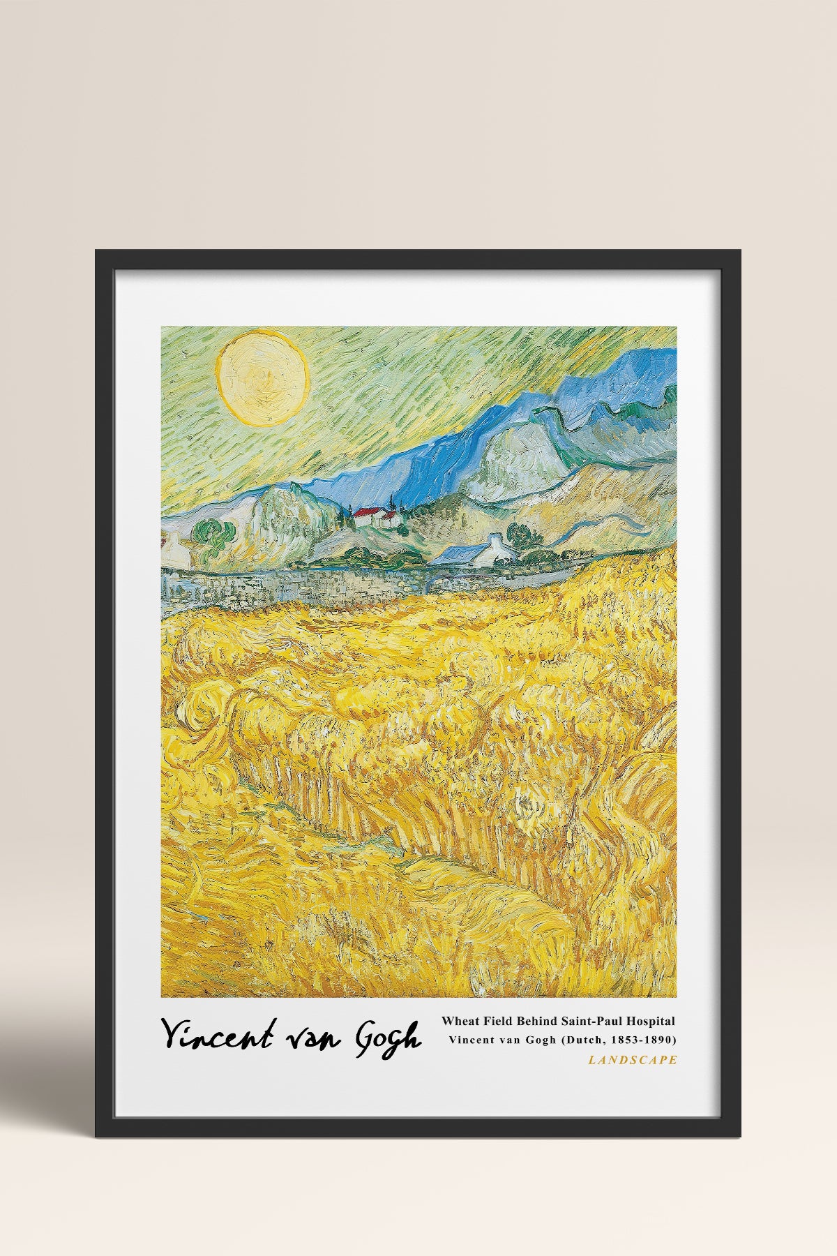 HOMEPACK Ahşap Çerçeveli Tablo Çerçeveli Poster Sanatsal Modern Duvar Dekoru VAN GOGH-17