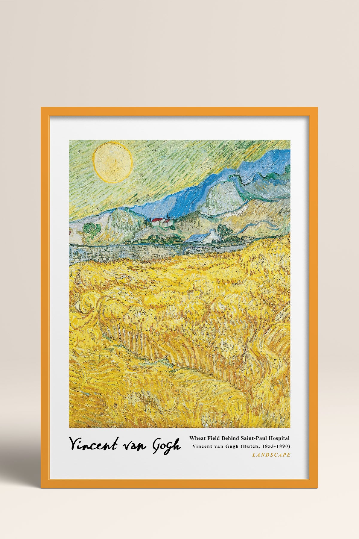 HOMEPACK Ahşap Çerçeveli Tablo Çerçeveli Poster Sanatsal Modern Duvar Dekoru VAN GOGH-17