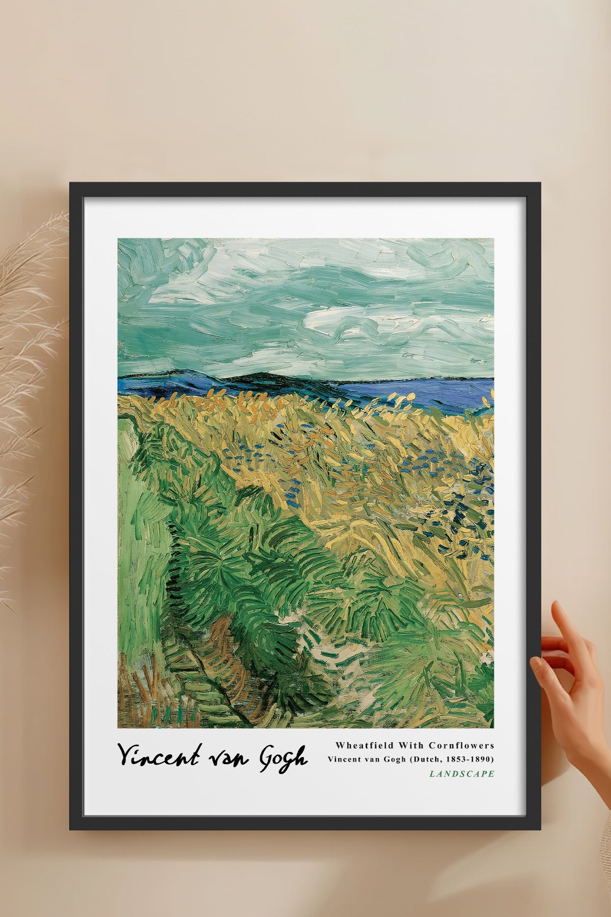 HOMEPACK Ahşap Çerçeveli Tablo Çerçeveli Poster Sanatsal Modern Duvar Dekoru VAN GOGH-18